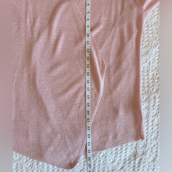 Eileen Fisher Organic Linen Open Front Cardigan Waterfall Style Pink Small - Picture 10 of 12